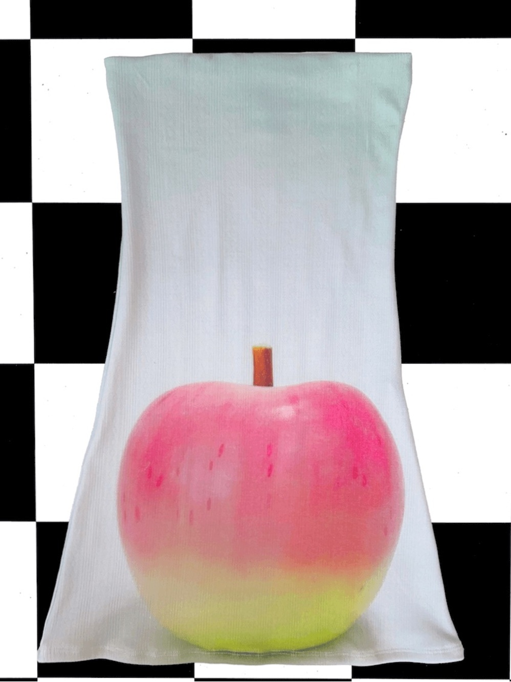 Omighty Apple Tube Dress Strapless Printed Pointelle Stretch Mini NWT